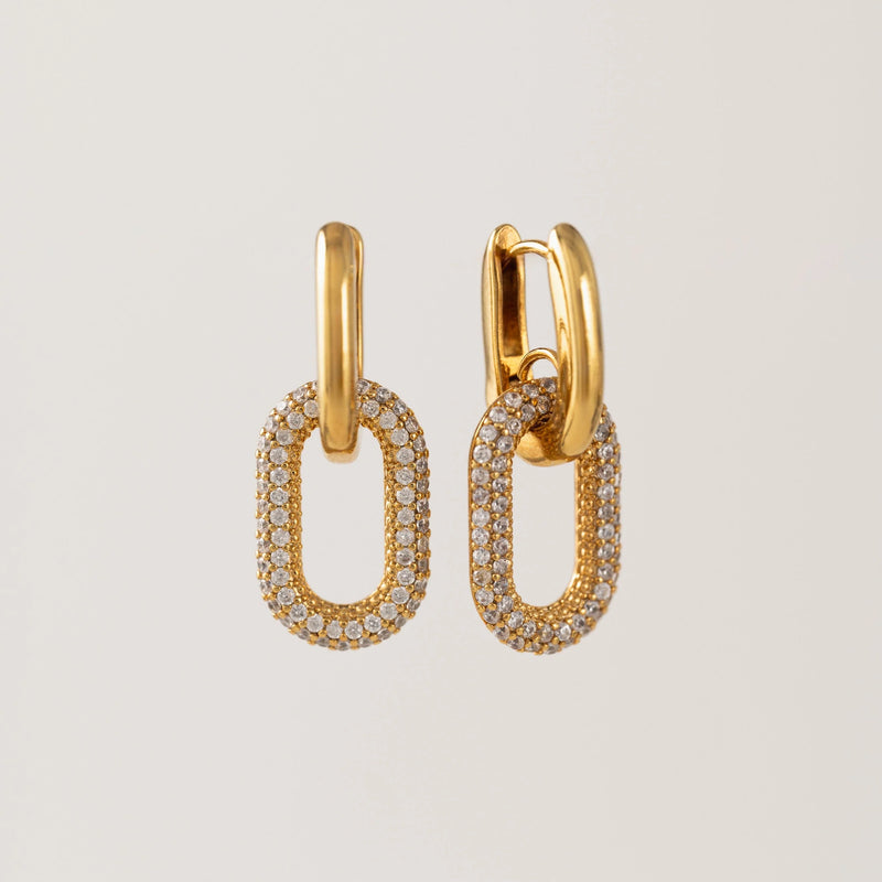 Solana Paperclip Drop Hoop Earrings