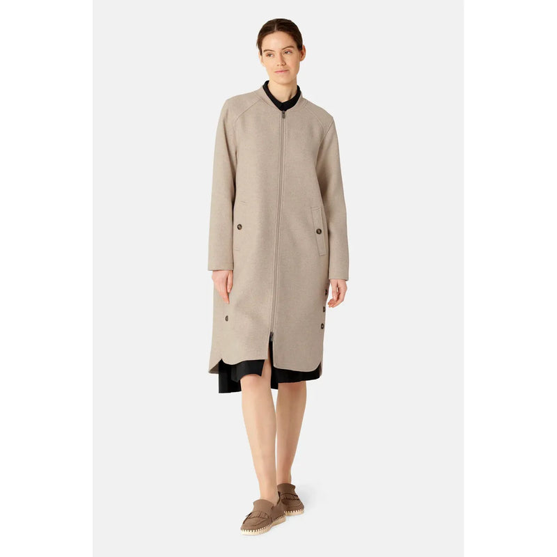 Long Zipped Coat | Wheat