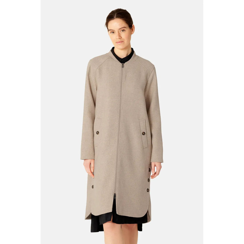 Long Zipped Coat | Wheat