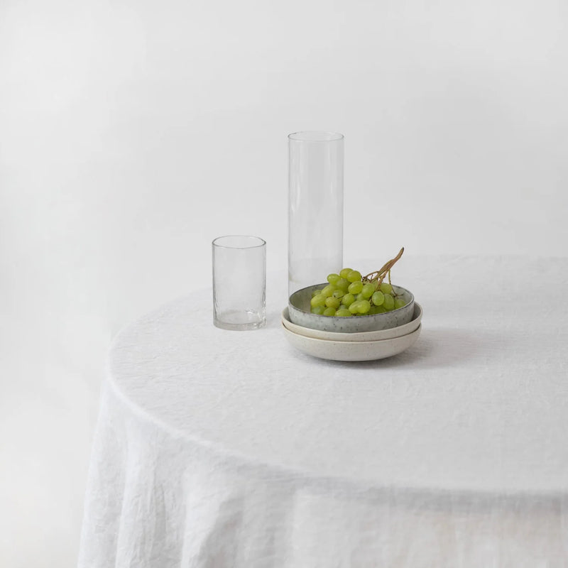 Linen Round Tablecloth | White
