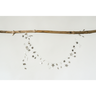 Glitter Paper Star Garland | Silver