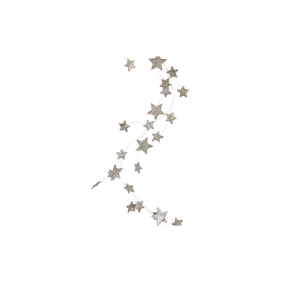 Glitter Paper Star Garland | Silver