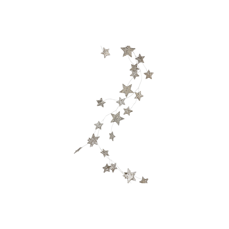 Glitter Paper Star Garland | Silver