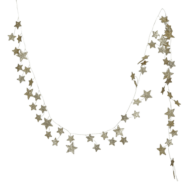 Glitter Paper Star Garland | Gold