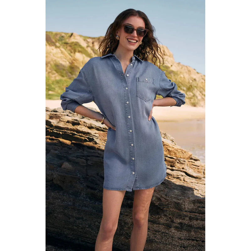 Dover Chambray Dress | Sun Bleached Indigo