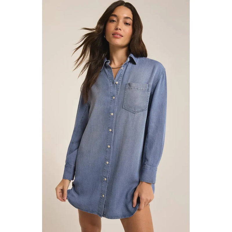 Dover Chambray Dress | Sun Bleached Indigo