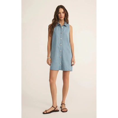 New Light Twill Mini Dress | Light Vintage Indigo