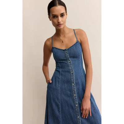 Angel Eyes Denim Midi Dress | Medium Indigo