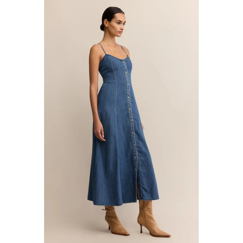 Angel Eyes Denim Midi Dress | Medium Indigo