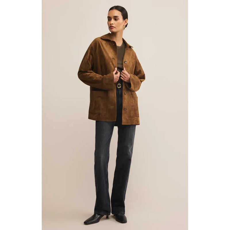 Decker Faux Suede Coat | Coconut