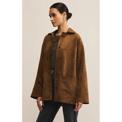 Decker Faux Suede Coat | Coconut