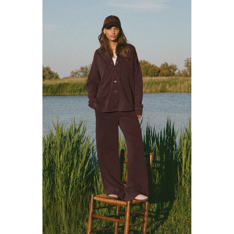 Hunter Knit Denim Pant | Chocolate Cherry