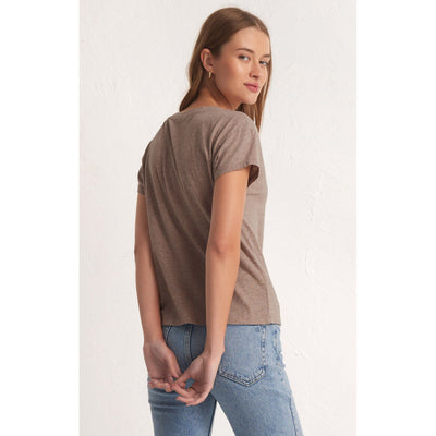 Modern V-Neck Tee | Heather Latte