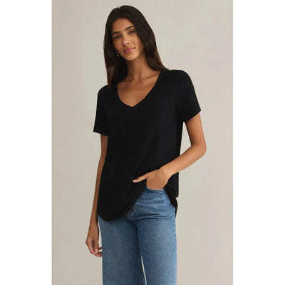 Asher V-Neck Tee | Black