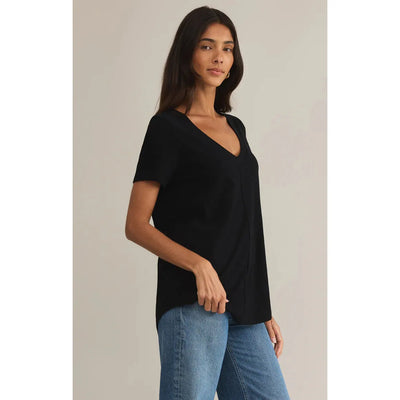 Asher V-Neck Tee | Black