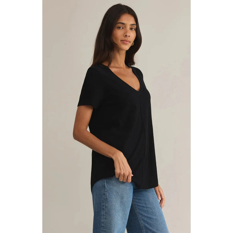 Asher V-Neck Tee | Black