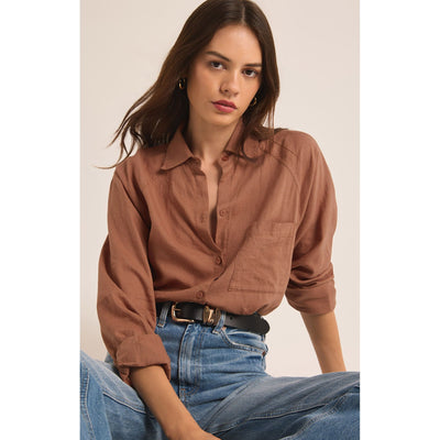 Perfect Linen Top | Mocha Moose