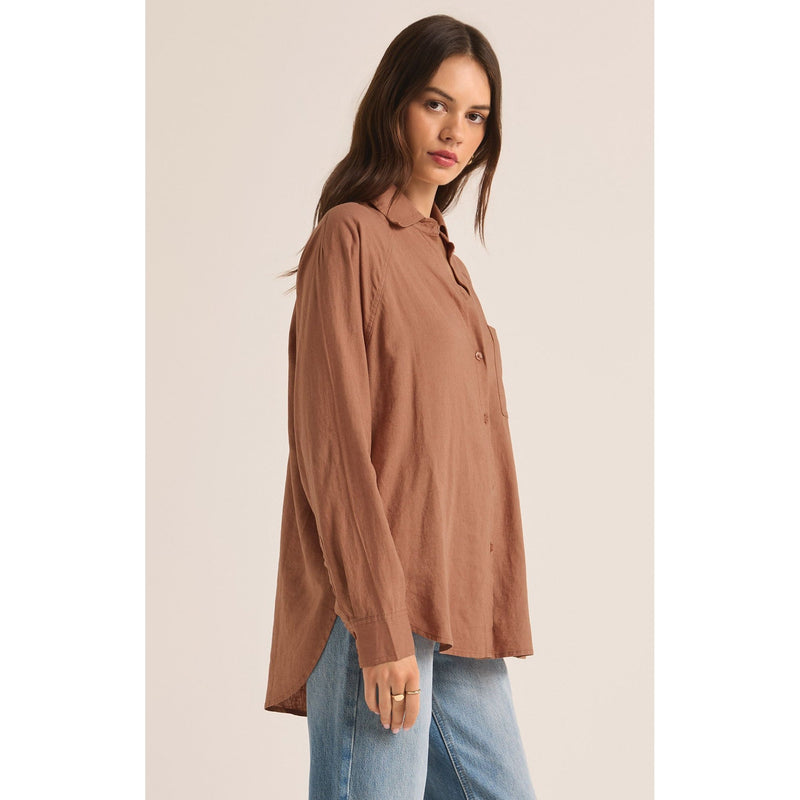 Perfect Linen Top | Mocha Moose