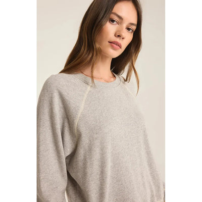 Saldana French Terry Sweatshirt | Heather Grey