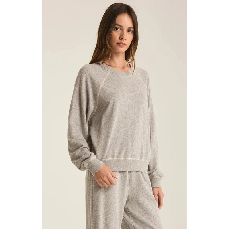 Saldana French Terry Sweatshirt | Heather Grey