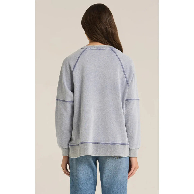 V-Neck Sweatshirt | Washed Indigo