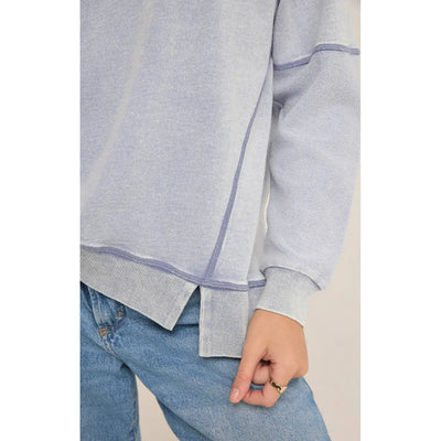 V-Neck Sweatshirt | Washed Indigo