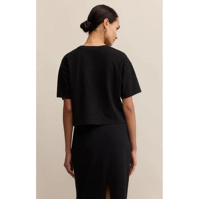 On The Go Cotton Jersey Tee | True Black