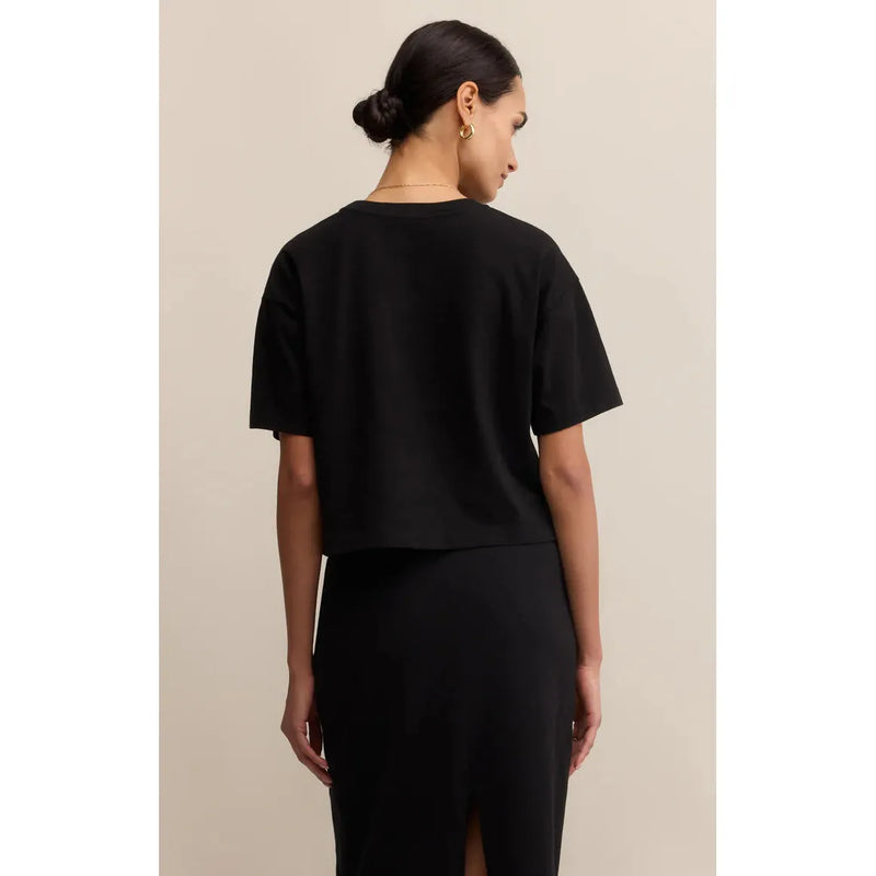 On The Go Cotton Jersey Tee | True Black