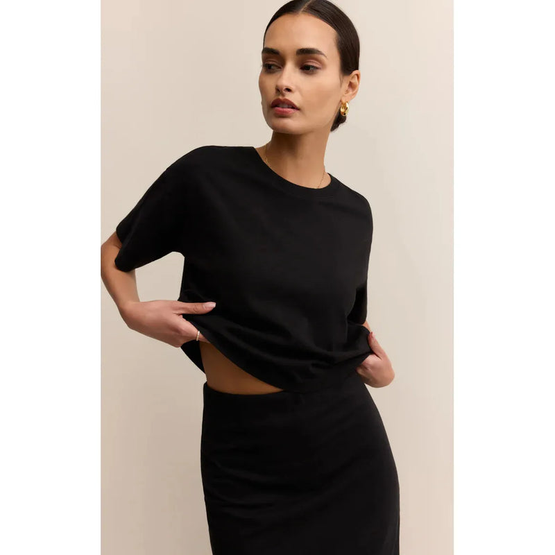 On The Go Cotton Jersey Tee | True Black