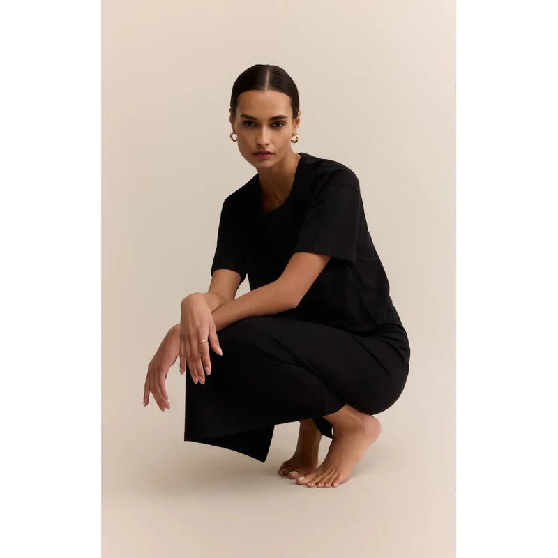 On The Go Cotton Jersey Tee | True Black