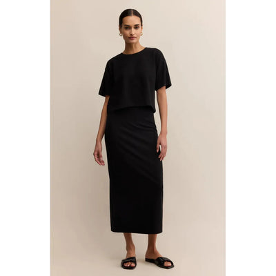 On The Go Cotton Jersey Tee | True Black