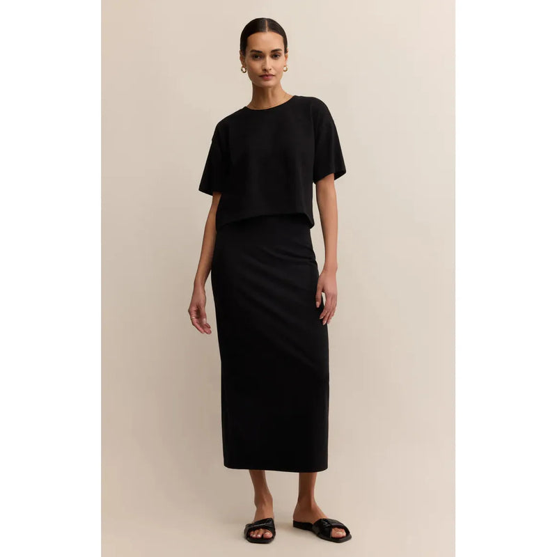 On The Go Cotton Jersey Tee | True Black