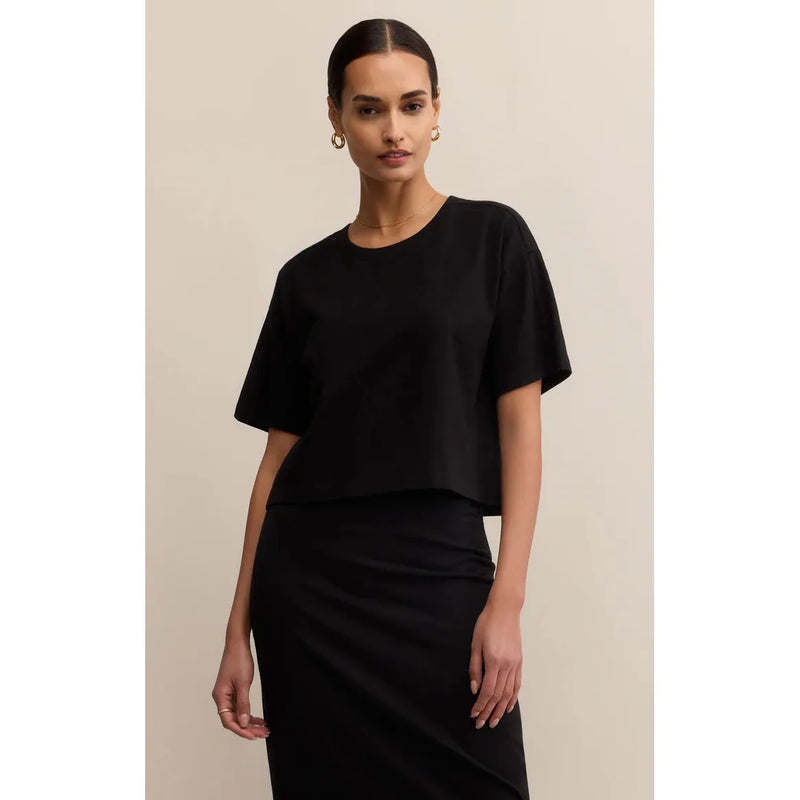 On The Go Cotton Jersey Tee | True Black