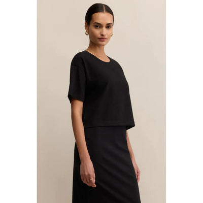 On The Go Cotton Jersey Tee | True Black