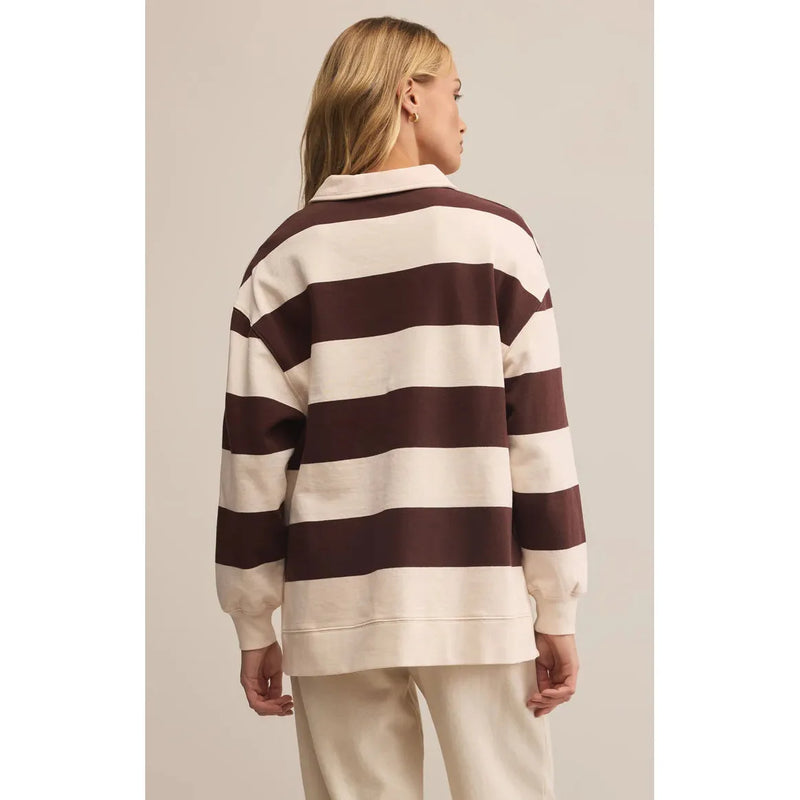 Rugby Brushed Fleece Henley | Sandalwood