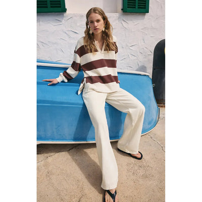 Rugby Brushed Fleece Henley | Sandalwood