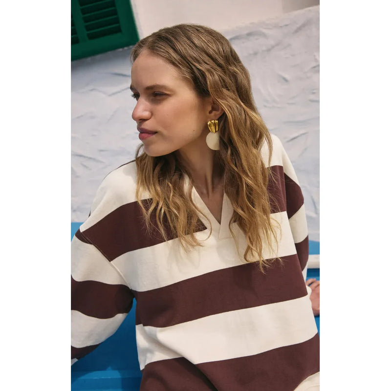 Rugby Brushed Fleece Henley | Sandalwood