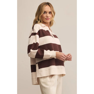 Rugby Brushed Fleece Henley | Sandalwood