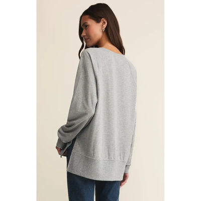 Modern Weekender V-Neck Sweatshirt | Classic Heather Grey