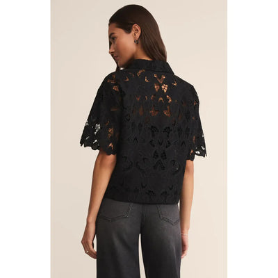 Midnight Embroidered Top | Black