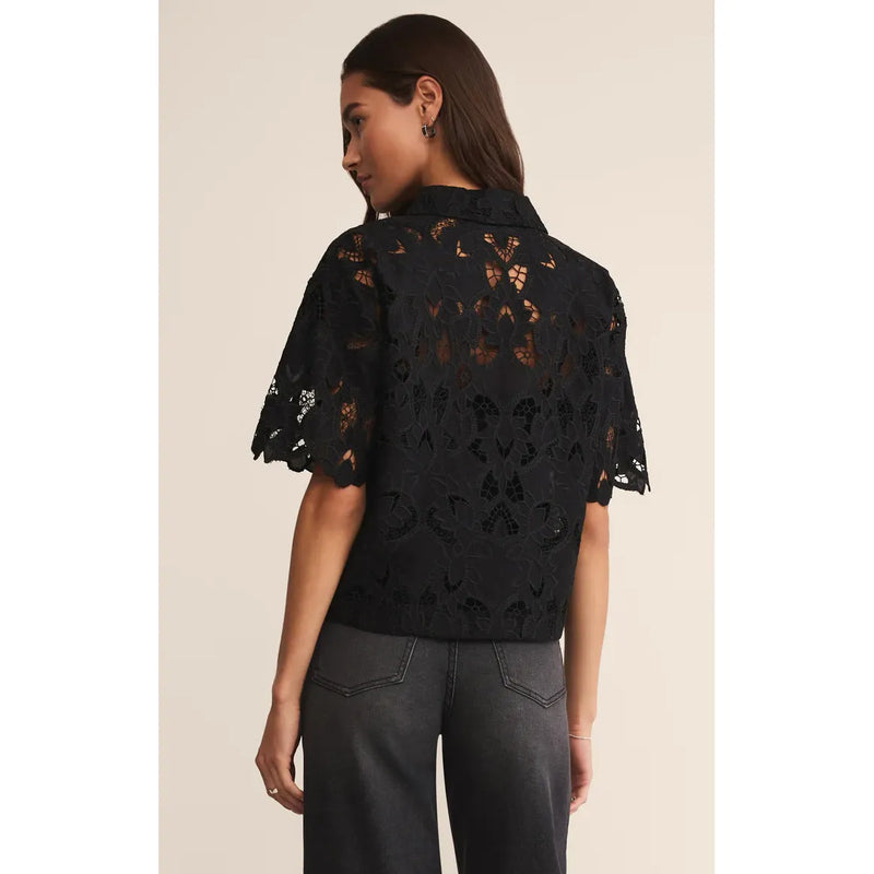 Midnight Embroidered Top | Black