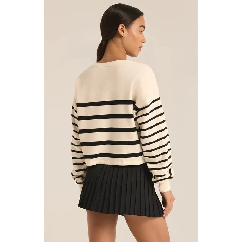 Stripe Sweatshirt | Sandstone