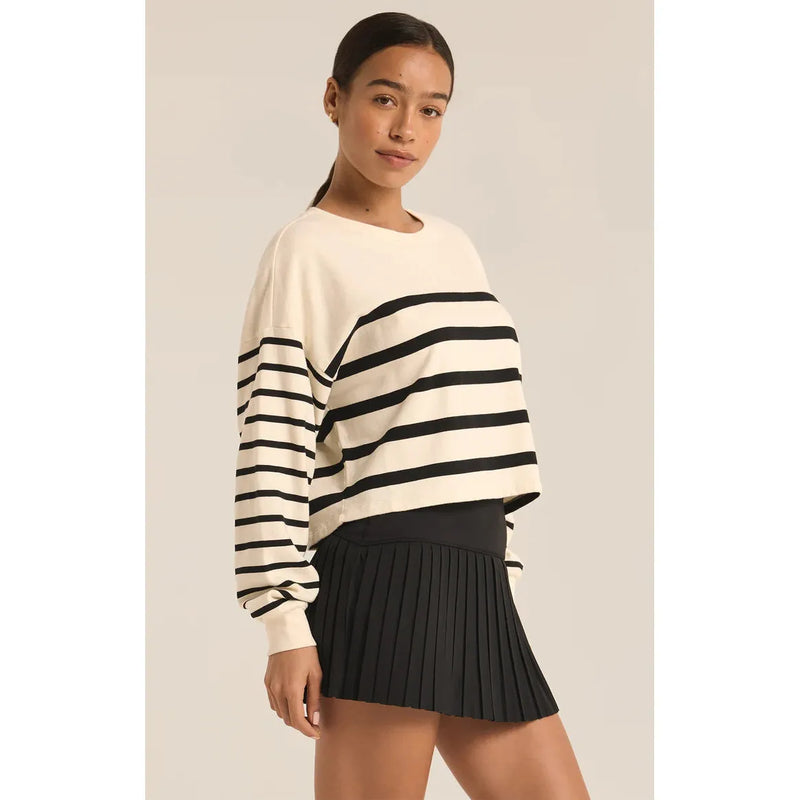 Stripe Sweatshirt | Sandstone