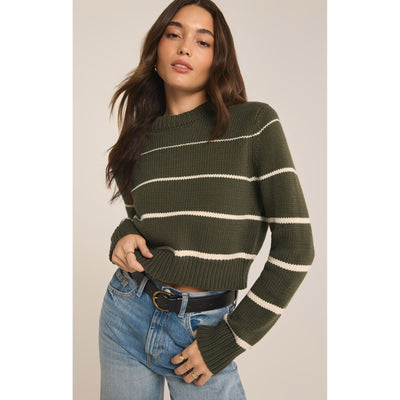 Milan Stripe Sweater | Grape Leaf