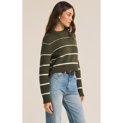 Milan Stripe Sweater | Grape Leaf