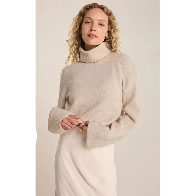 Ursa Turtleneck Sweater | Light Oatmeal Heather