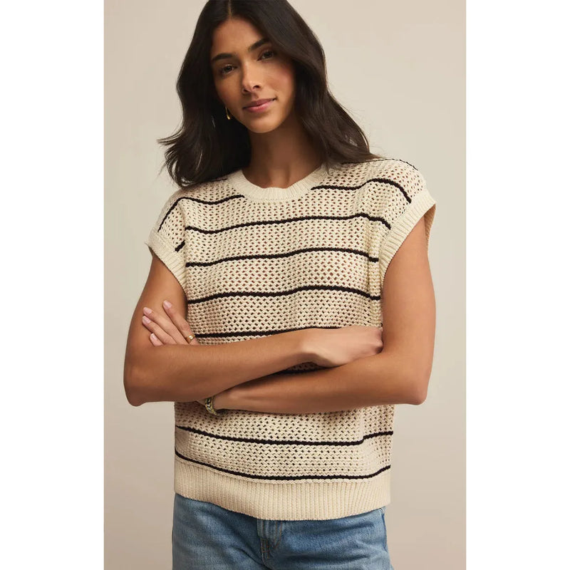 Ines Striped Sweater | Sea Salt