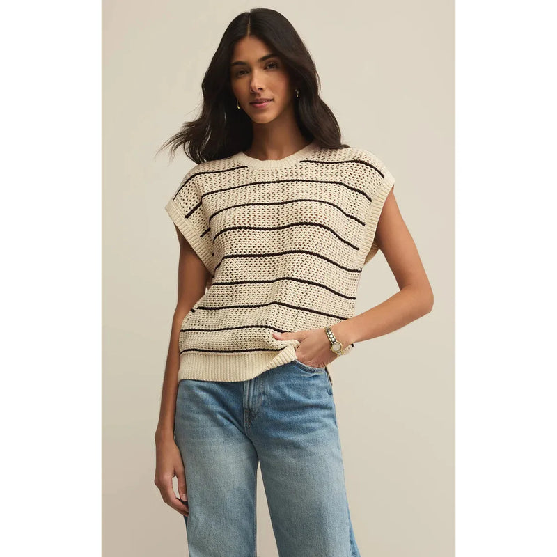 Ines Striped Sweater | Sea Salt