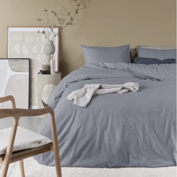 Slate Flannel Duvet Cover Set