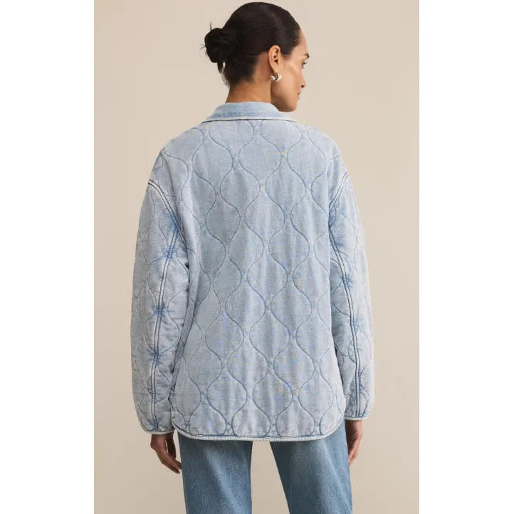 Boulder Knit Denim Jacket | Washed Indigo